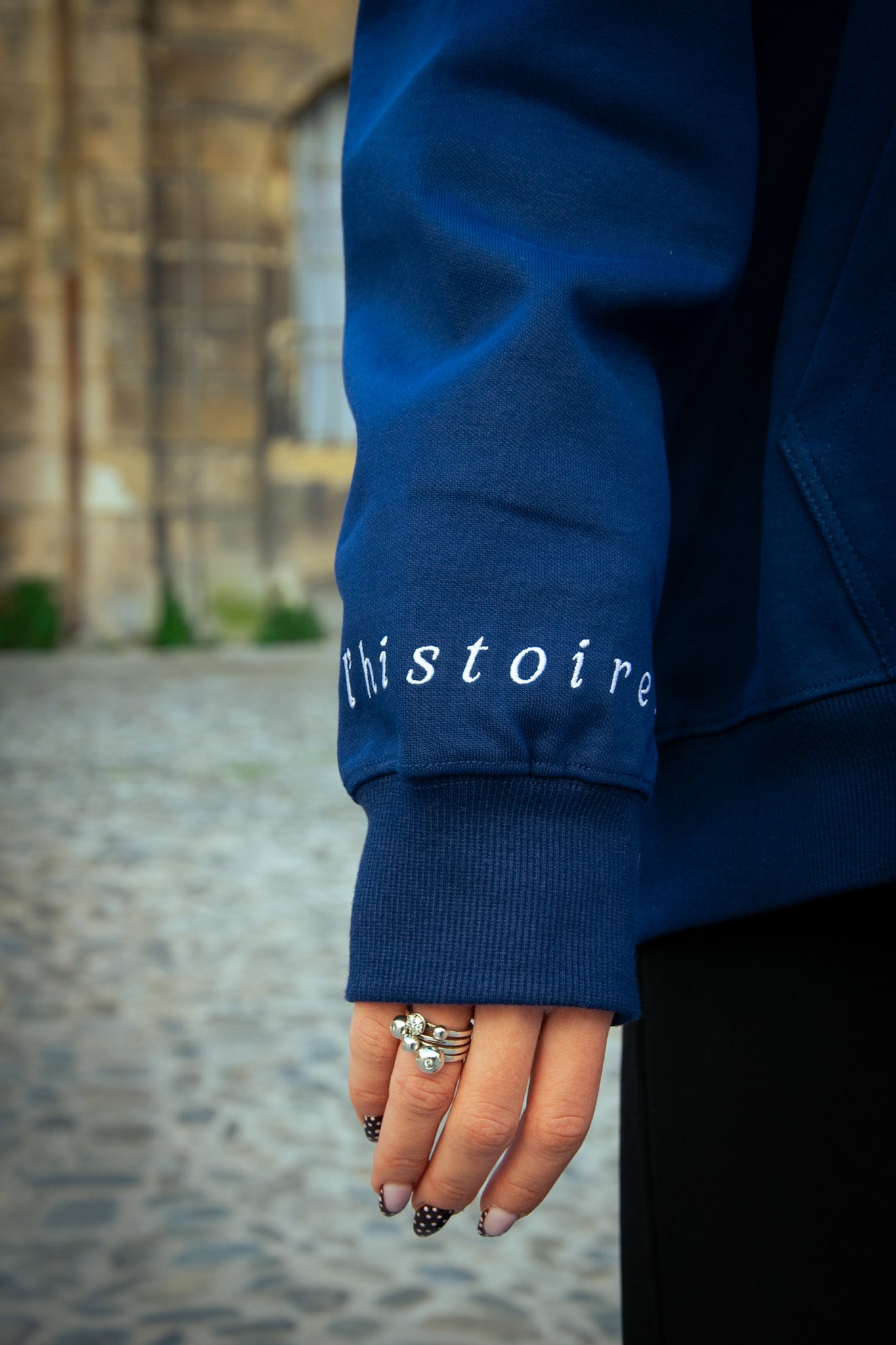 Veste zippée Bleu Marine – Coton Clair